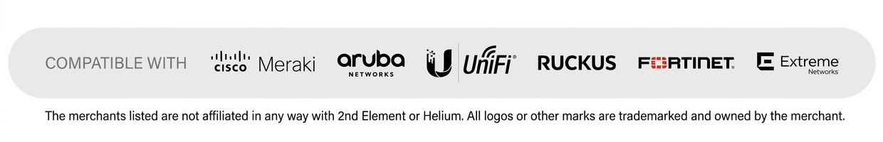 Compatible Enterprise WiFi Equipment - Cisco Meraki, Aruba Networks, Ubiquiti UniFi, Ruckus, Fortinet, Extreme Networks