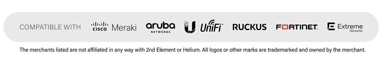 Compatible Enterprise WiFi Equipment - Cisco Meraki, Aruba Networks, Ubiquiti UniFi, Ruckus, Fortinet, Extreme Networks